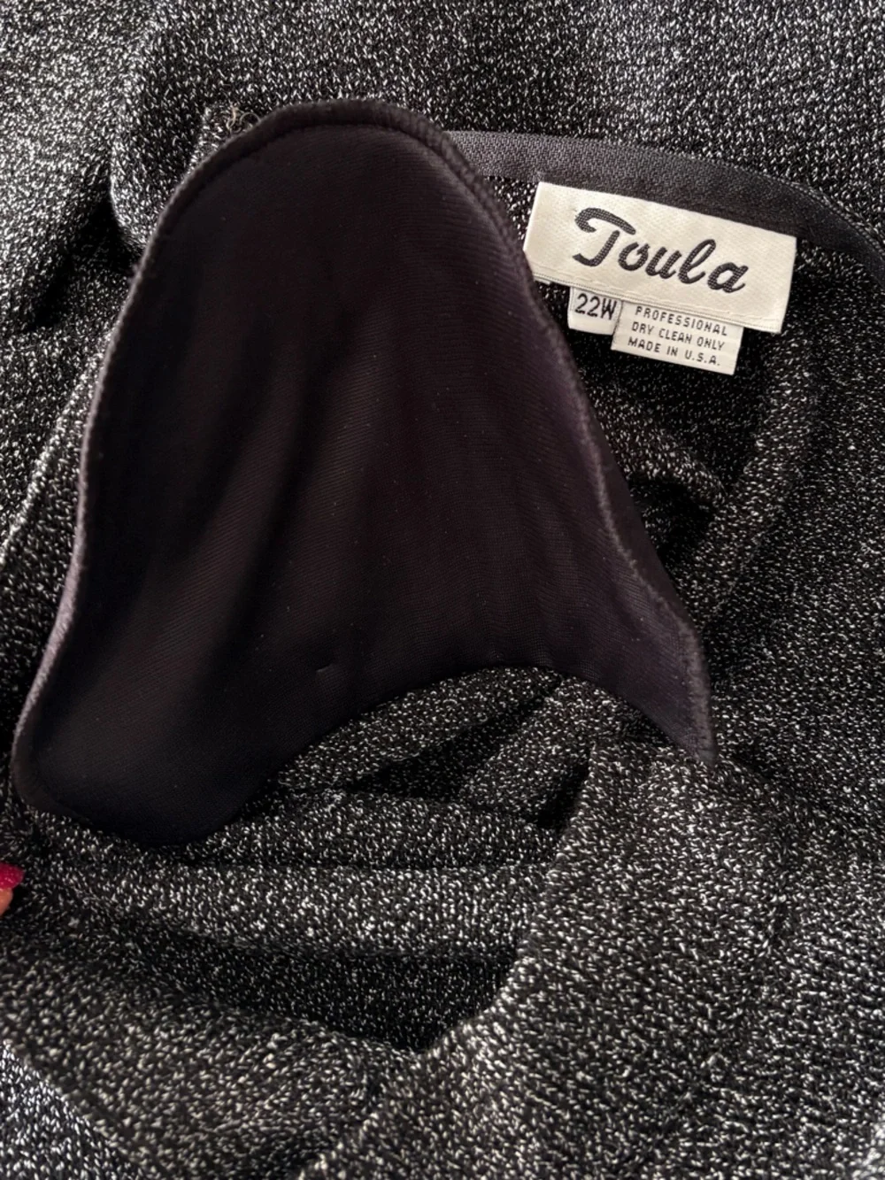 𝅺TOULA Vintage Wool Blend Sweater Dress Cuffed Sleeve Hand Knit Grey *FLAW* - Picture 10 of 16